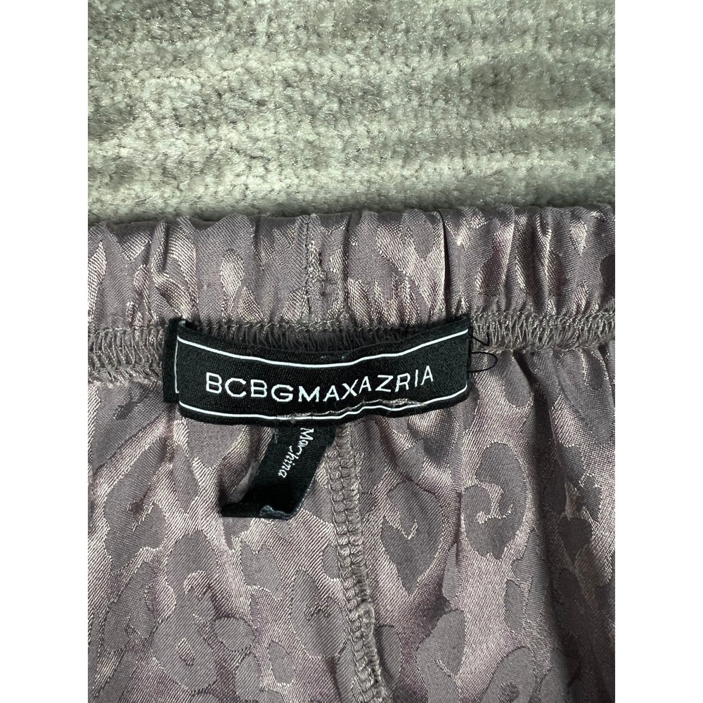 BCBGMAXAZRIA Pajama Set Womens Medium Mauve Leopard Satin Jacquard 2pc Lounge - Picture 13 of 16